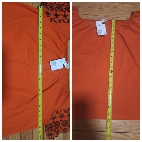 𝅺WOMENS H&M Orange & Black Cropped Top - Picture 13 of 13